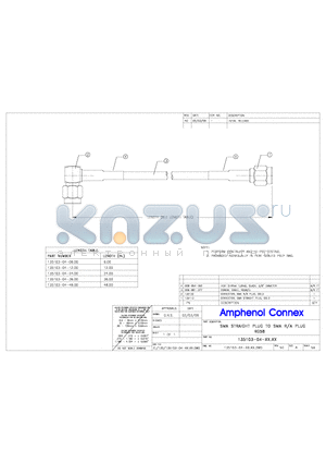 135103-04-24.00 datasheet - SMA STRAIGHT PLUG TO SMA R/A PLUG RG58