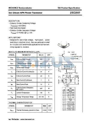 2SC2507 datasheet - isc Silicon NPN Power Transistor
