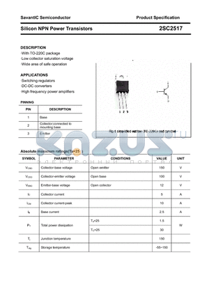 2SC2517 datasheet - Silicon NPN Power Transistors
