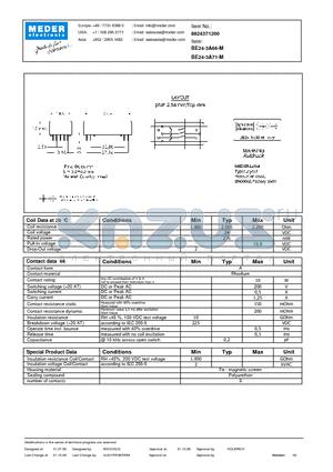 BE24-3A66-M datasheet - BE Reed Relays