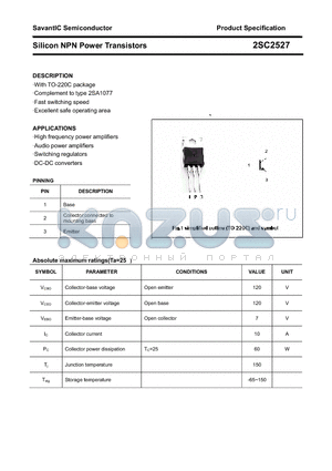 2SC2527 datasheet - Silicon NPN Power Transistors