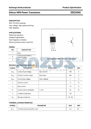 2SC2542 datasheet - Silicon NPN Power Transistors