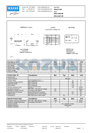 BE24-5A66-M datasheet - BE Reed Relay