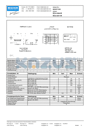 BE24-5A71-M_DE datasheet - (deutsch) BE Reed Relay