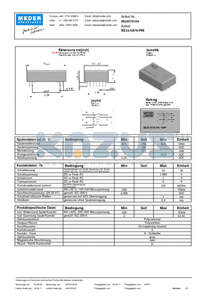 BE24-5A79-PHI_DE datasheet - (deutsch) BE Reed Relay