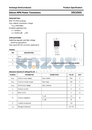 2SC2553 datasheet - Silicon NPN Power Transistors