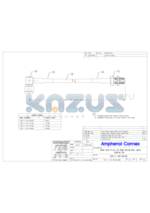 135111-03-06.00 datasheet - SMA R/A PLUG TO BULKHEAD JACK RG316 DB