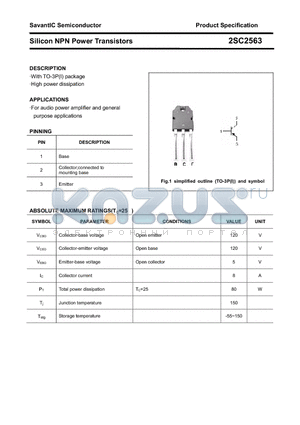 2SC2563 datasheet - Silicon NPN Power Transistors