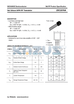 2SC2570A datasheet - isc Silicon NPN RF Transistor