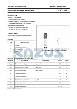 2SC2590 datasheet - Silicon NPN Power Transistors
