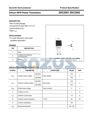 2SC2592 datasheet - Silicon NPN Power Transistors