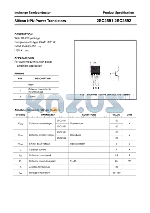 2SC2592 datasheet - Silicon NPN Power Transistors