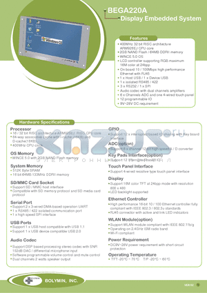 BEGA220A2 datasheet - Display Embedded System