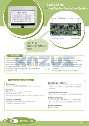 BEGV627M2 datasheet - Display Embedded System