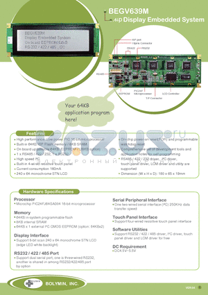 BEGV639M datasheet - Display Embedded System