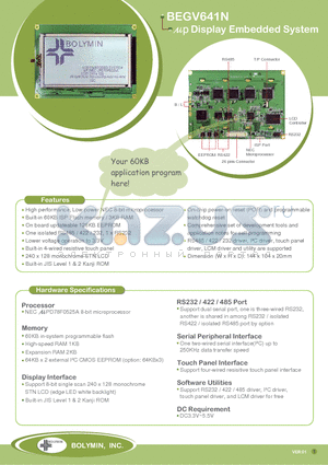 BEGV641N datasheet - Display Embedded System