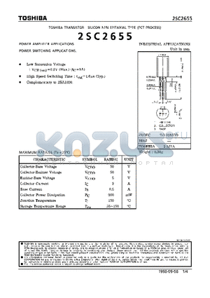 2SC2655 datasheet - TRANSISTOR (POWER AMPLIFIER, SWITCHING APPLICATIONS)