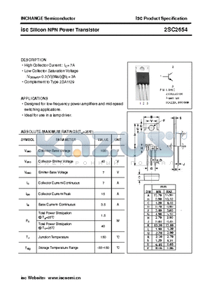 2SC2654 datasheet - isc Silicon NPN Power Transistor