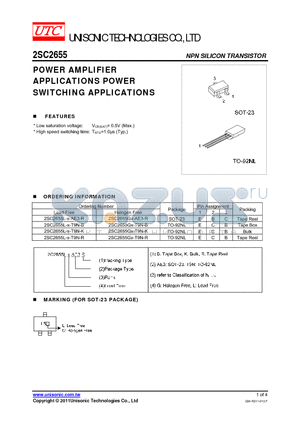 2SC2655 datasheet - POWER AMPLIFIER APPLICATIONS POWER SWITCHING APPLICATIONS