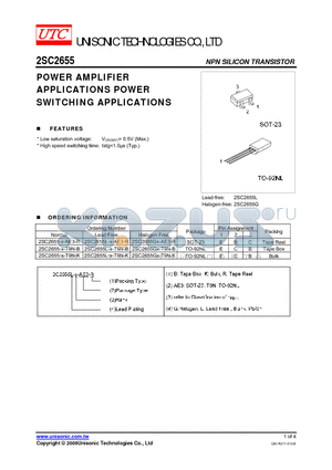 2SC2655L-X-AE3-R datasheet - POWER AMPLIFIER APPLICATIONS POWER SWITCHING APPLICATIONS
