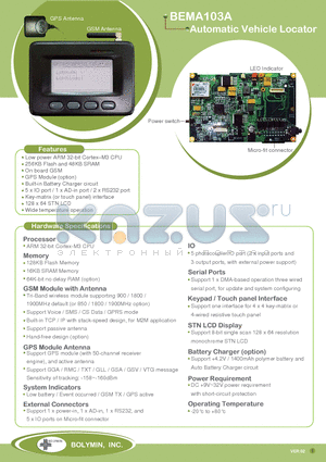 BEMA103A datasheet - Automatic Vehicle Locator