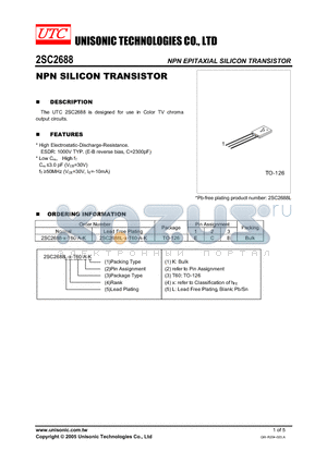 2SC2688-K-T60-B-K datasheet - NPN SILICON TRANSISTOR