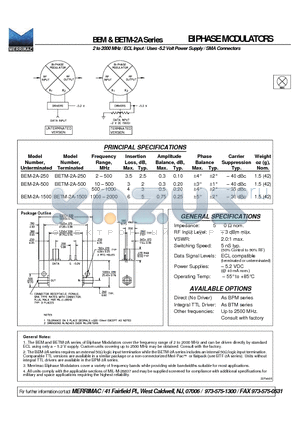 BETM-2A-1500 datasheet - BIPHASE MODULATORS