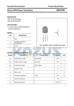 2SC2706 datasheet - Silicon NPN Power Transistors