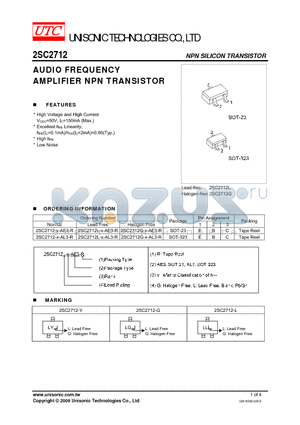 2SC2712L-X-AE3-R datasheet - AUDIO FREQUENCY AMPLIFIER NPN TRANSISTOR