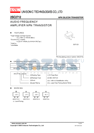 2SC2712L-Y-AE3-R datasheet - AUDIO FREQUENCY AMPLIFIER NPN TRANSISTOR
