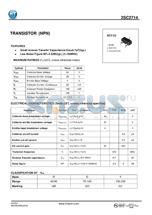 2SC2714 datasheet - TRANSISTOR(NPN)