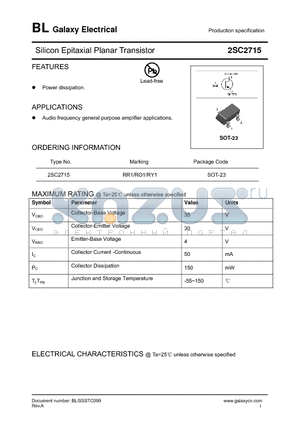 2SC2715 datasheet - Silicon Epitaxial Planar Transistor