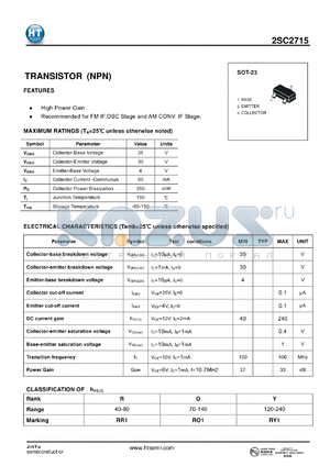 2SC2715 datasheet - TRANSISTOR (NPN)