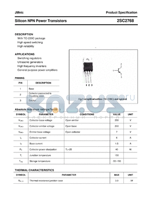 2SC2768 datasheet - Silicon NPN Power Transistors
