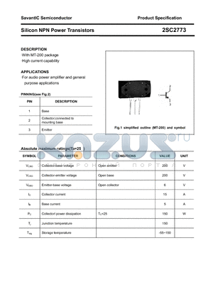 2SC2773 datasheet - Silicon NPN Power Transistors