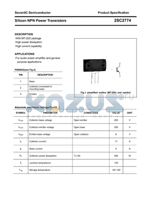2SC2774 datasheet - Silicon NPN Power Transistors