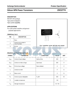 2SC2774 datasheet - Silicon NPN Power Transistors