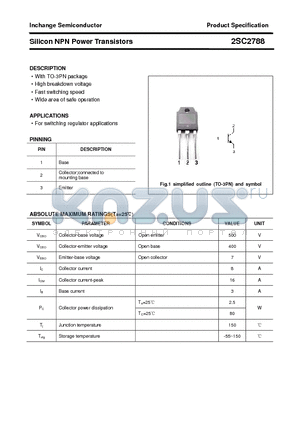 2SC2788 datasheet - Silicon NPN Power Transistors