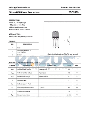 2SC2809 datasheet - Silicon NPN Power Transistors