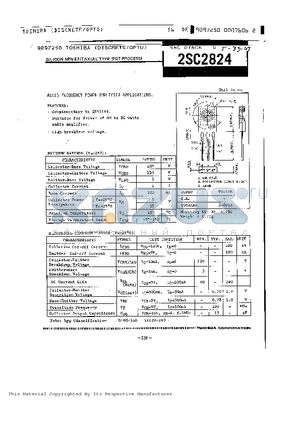 2SC2824 datasheet - SILICON NPN EPITAXIAL TYPE(PCT PROCESS)