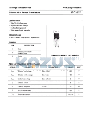 2SC2827 datasheet - Silicon NPN Power Transistors