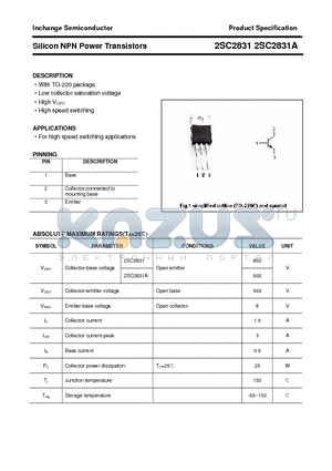 2SC2831 datasheet - Silicon NPN Power Transistors