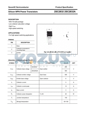 2SC2832 datasheet - Silicon NPN Power Transistors
