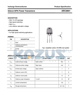 2SC2841 datasheet - Silicon NPN Power Transistors