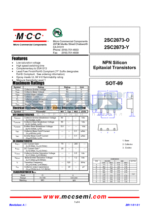2SC2873-Y datasheet - NPN Silicon Epitaxial Transistors