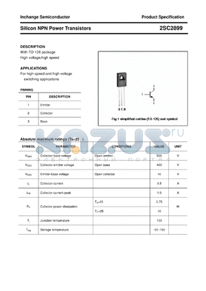 2SC2899 datasheet - Silicon NPN Power Transistors