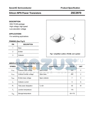 2SC2970 datasheet - Silicon NPN Power Transistors