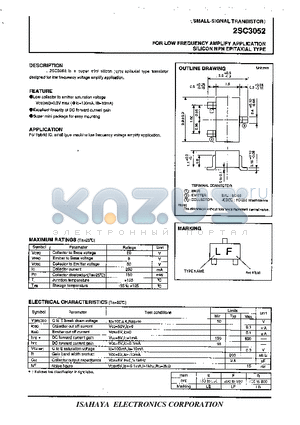 2SC3052 datasheet - LOW FREQUENCY AMPLIFY APPLICATION SILICON NPN EPITAXIAL TYPE