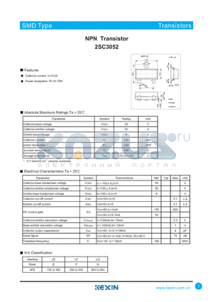 2SC3052 datasheet - NPN Transistor