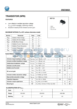 2SC3052 datasheet - TRANSISTOR (NPN)